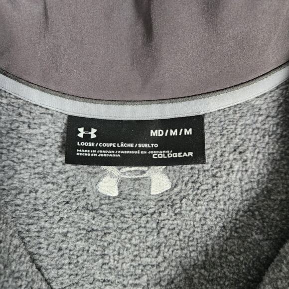 Under Armour Sweatshirt Mens Medium Gray Specialist Henley 2.0 Snap Gorpcore - Picture 4 of 14